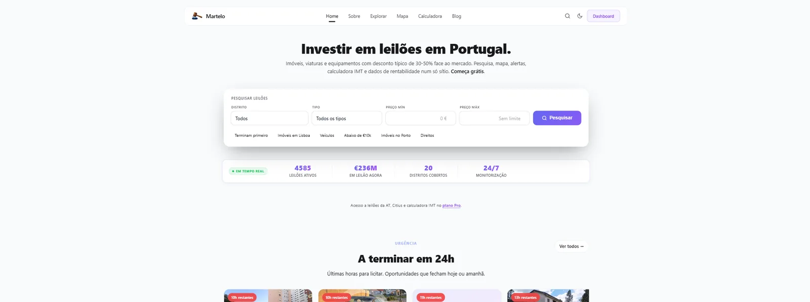 Martelo — leilões em tempo real
